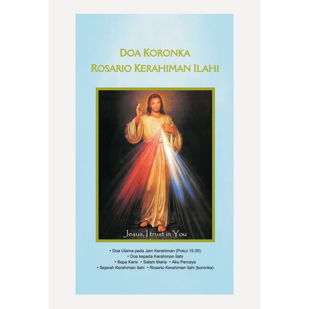 Lembar Doa Koronka - Kartu Doa Rosario Kerahiman Ilahi - Doa Kerahiman Ilahi - Doa Rosario Kerahiman