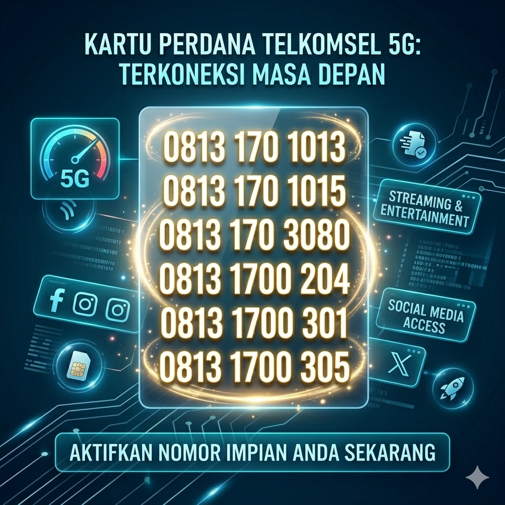 Nomor Cantik Kartu Perdana Telkomsel 5G Bonus 3GB