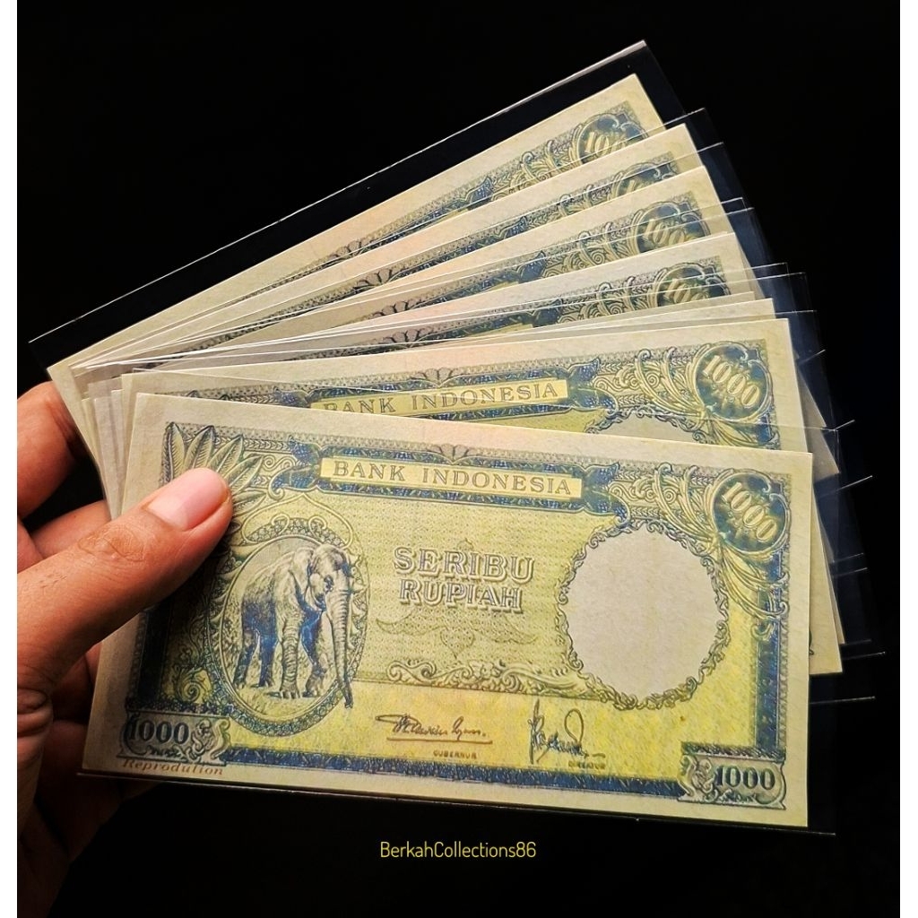 souvenir uang 1000 rupiah  seri hewan gajah /uang mainan /bukan asli