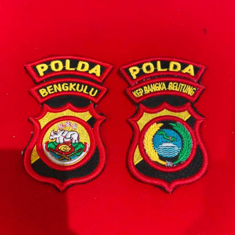 Bordir 3D Timbul BET POLDA Bengkulu dan Polda Bamgka Belitung, patch polda timbul