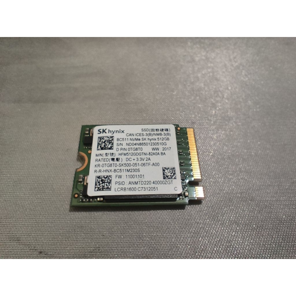 NVME SK hynix BC511 SSD 512 GB