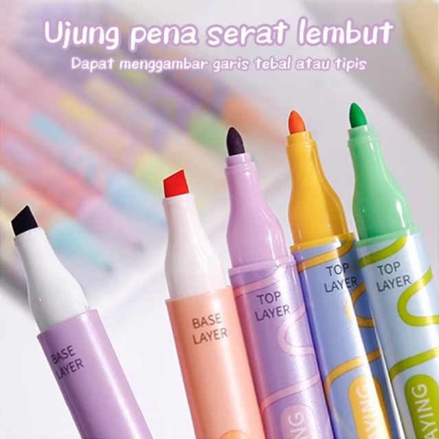 Stabilo pastel isi 6 - set stabilo pastel - stabilo warna pastel