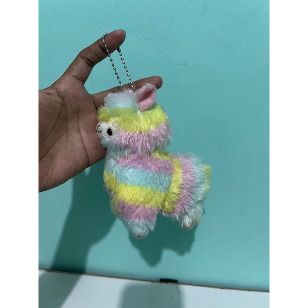 Boneka ganci alpacasso amuse gantungan kunci alpacasso rainbow amuse