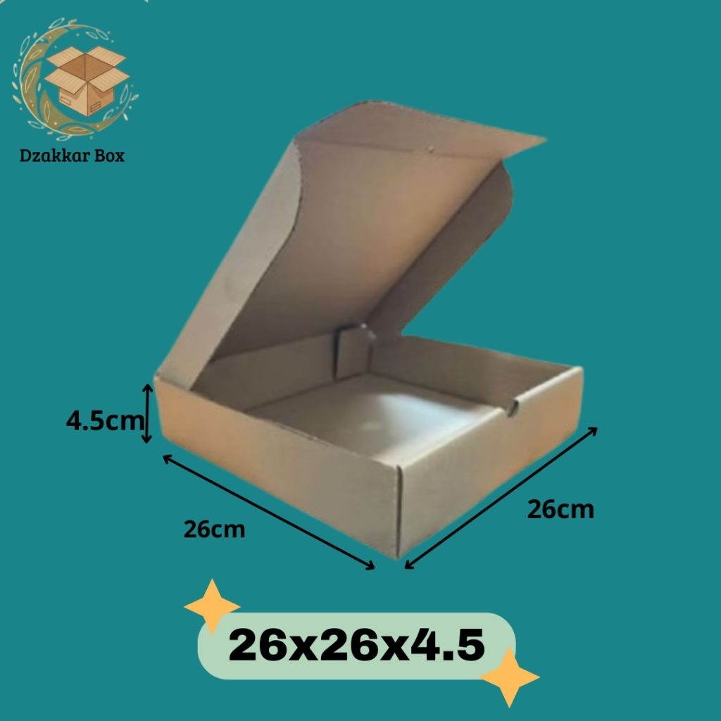 Kardus Box Pizza 26x26x4,5cm Kardus Kemasan Pizza Die cut