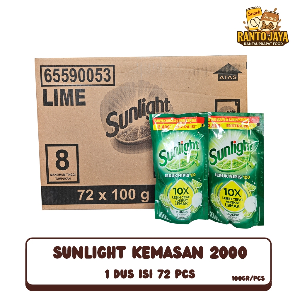 1 Dus isi 72 Pcs Sunlight Cuci Piring 2000