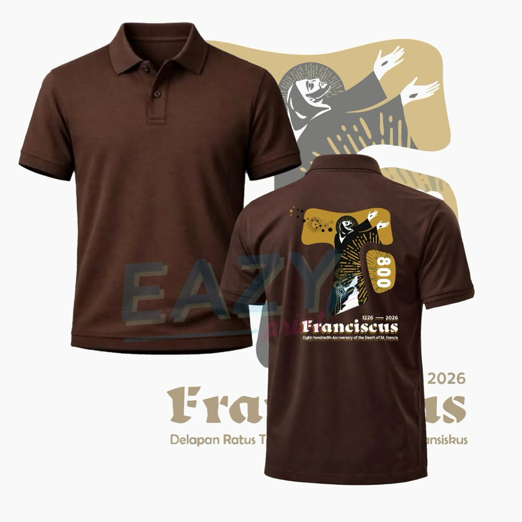 SERAGAM FRANCISCAN 800 TAHUN ST FRANCIS ASISI BAJU KERAH SANTO FRANSISKUS JUBILEE ACARA YUBILEUM 202