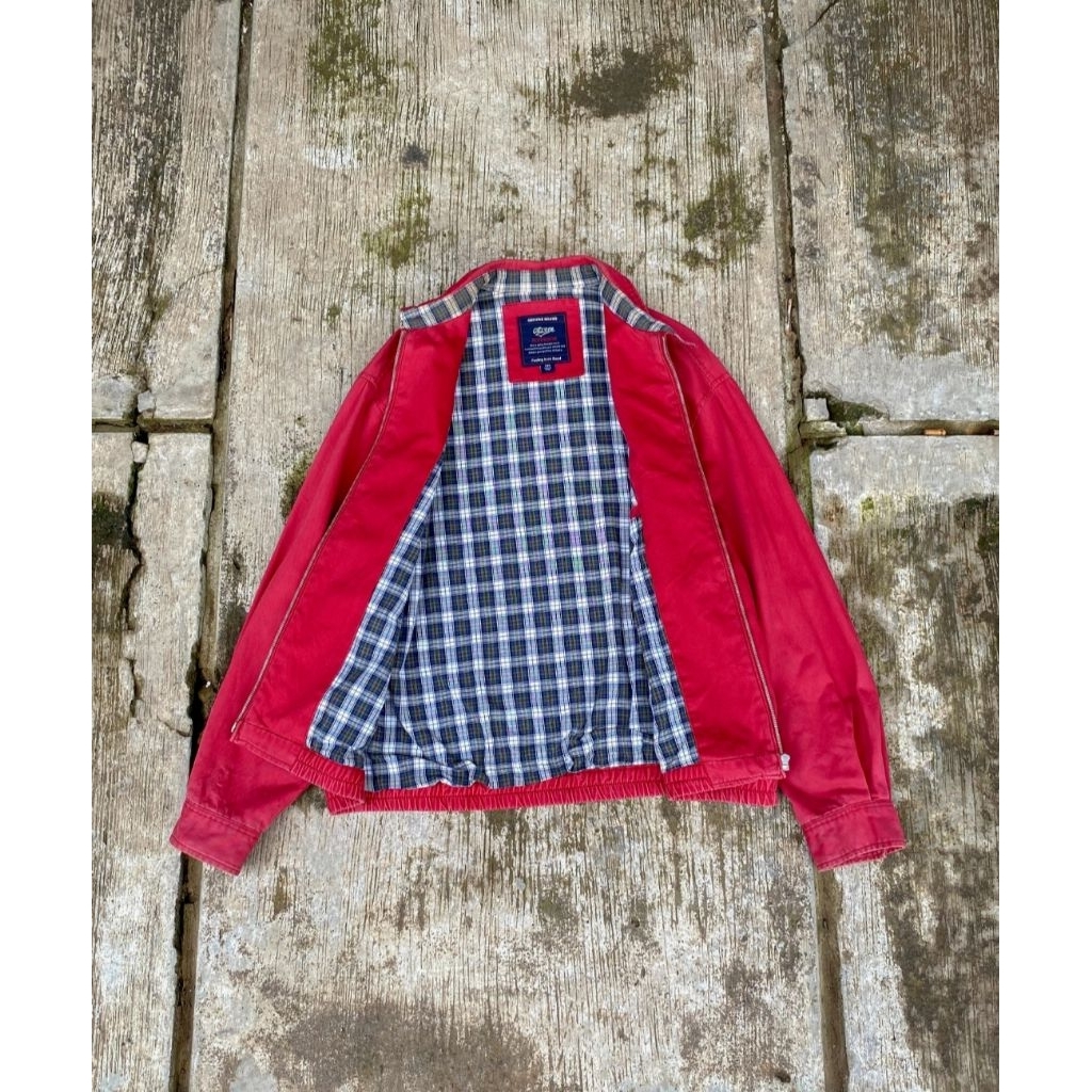 outer merah tartan
