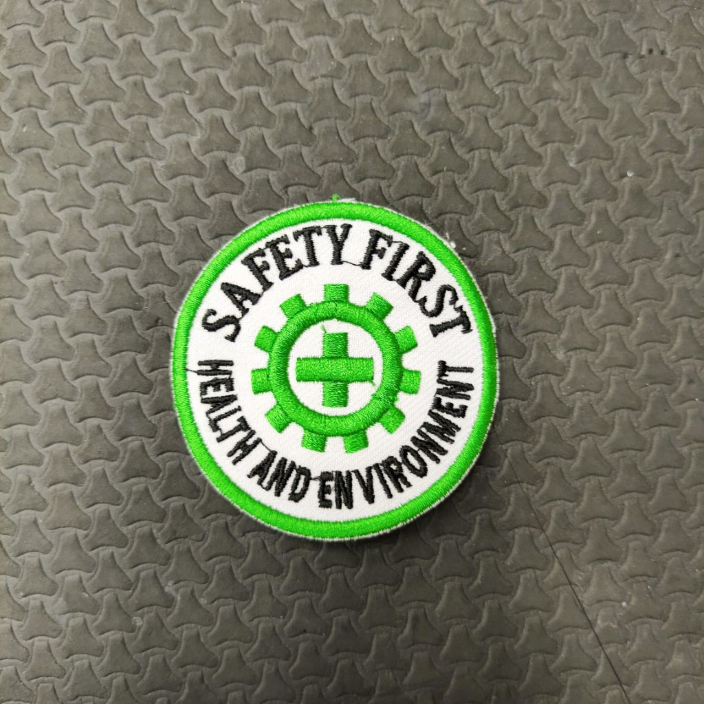 Bordir Logo Safety First Bulet  / Bordir Safety First / Logo Bordir Safety First / Logo Safety First