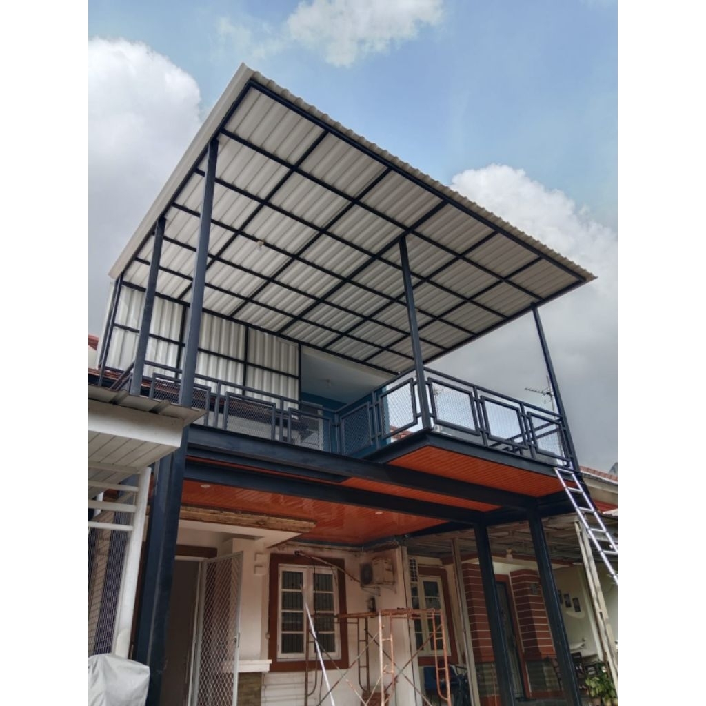 Kanopi Dak Balkon WF150 + Lantai Kalsifloor
