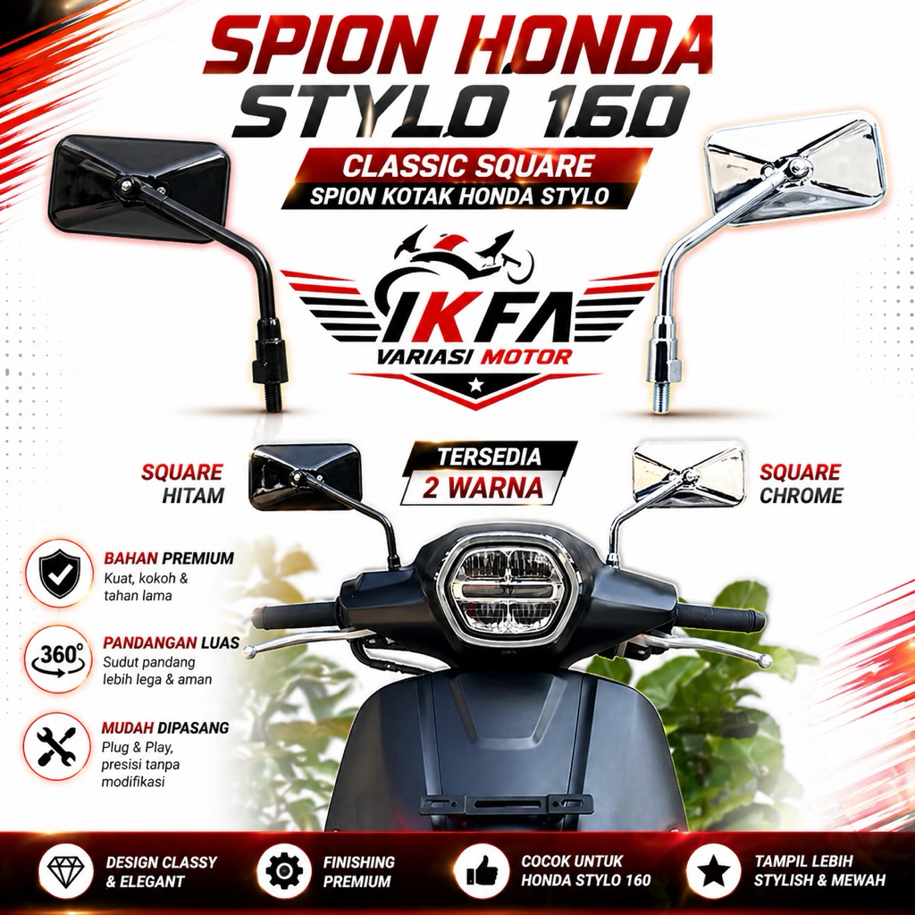 Spion Honda Stylo 160 Classic Square - Spion Kotak Klasik Stylo