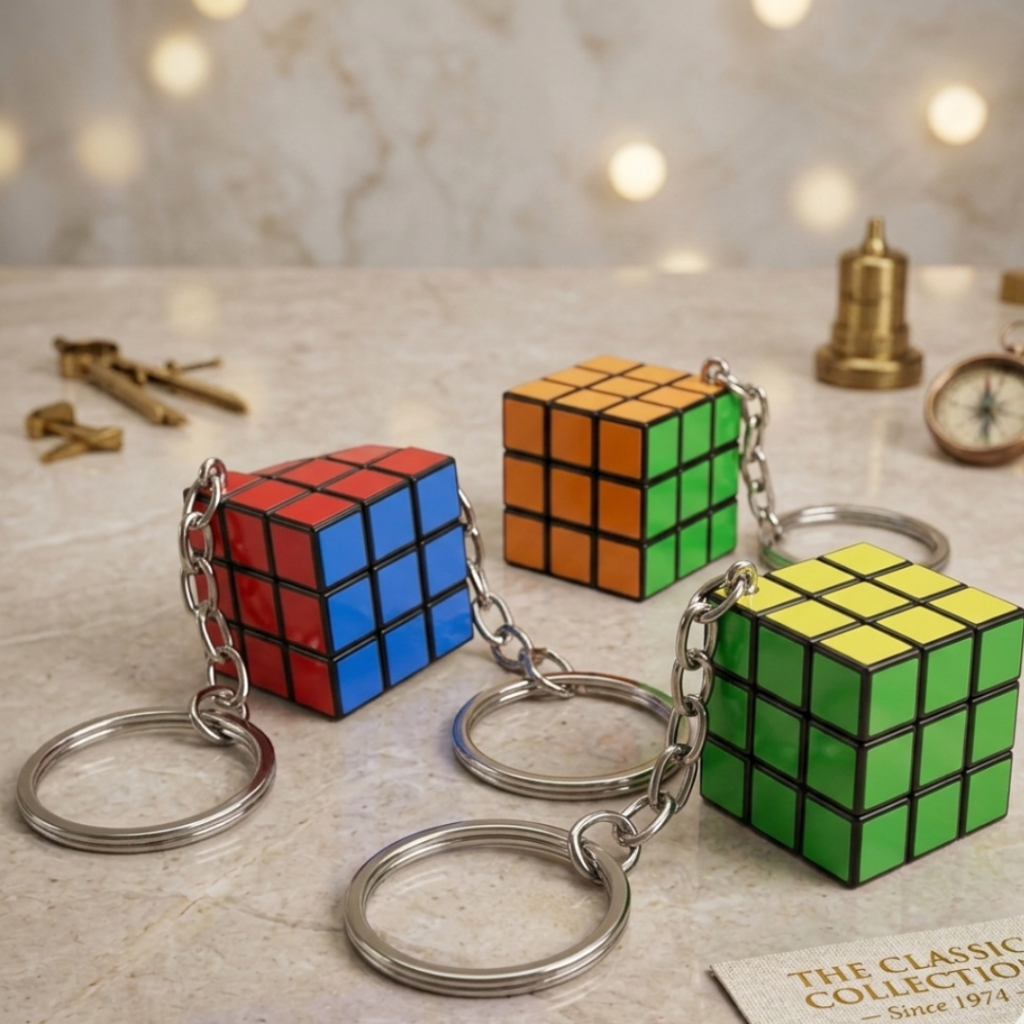 Gantungan Kunci Rubik 3x3 Mini Keychain Rubik Cube 3cm Magic Cube Kecil Gantungan Tas Karakter Asah 