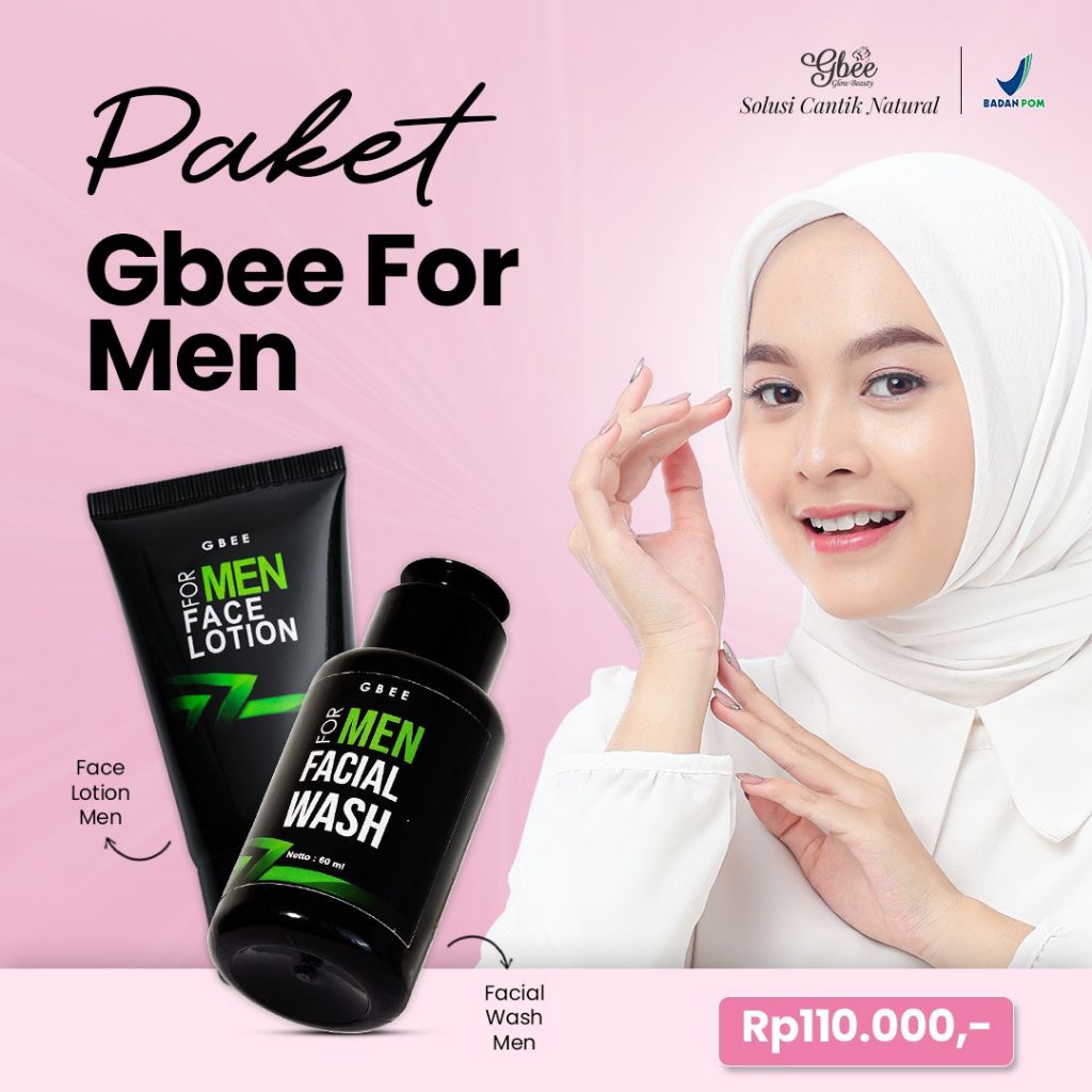 GBEE FOR MEN SKINCARE PERAWATAN KULIT WAJAH PRIA  GBEE GLOW BEAUTY SKINCARE