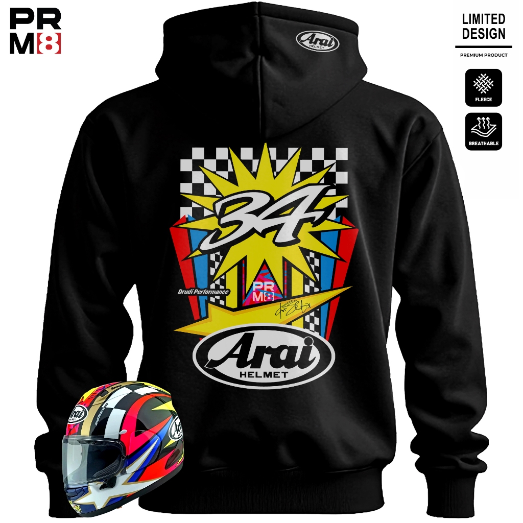 PRM8 - Hoodie Premium Pria Wanita Bahan CVC Fleece Jaket Tebal Sweater Motor Pakaian Unisex Streetwe