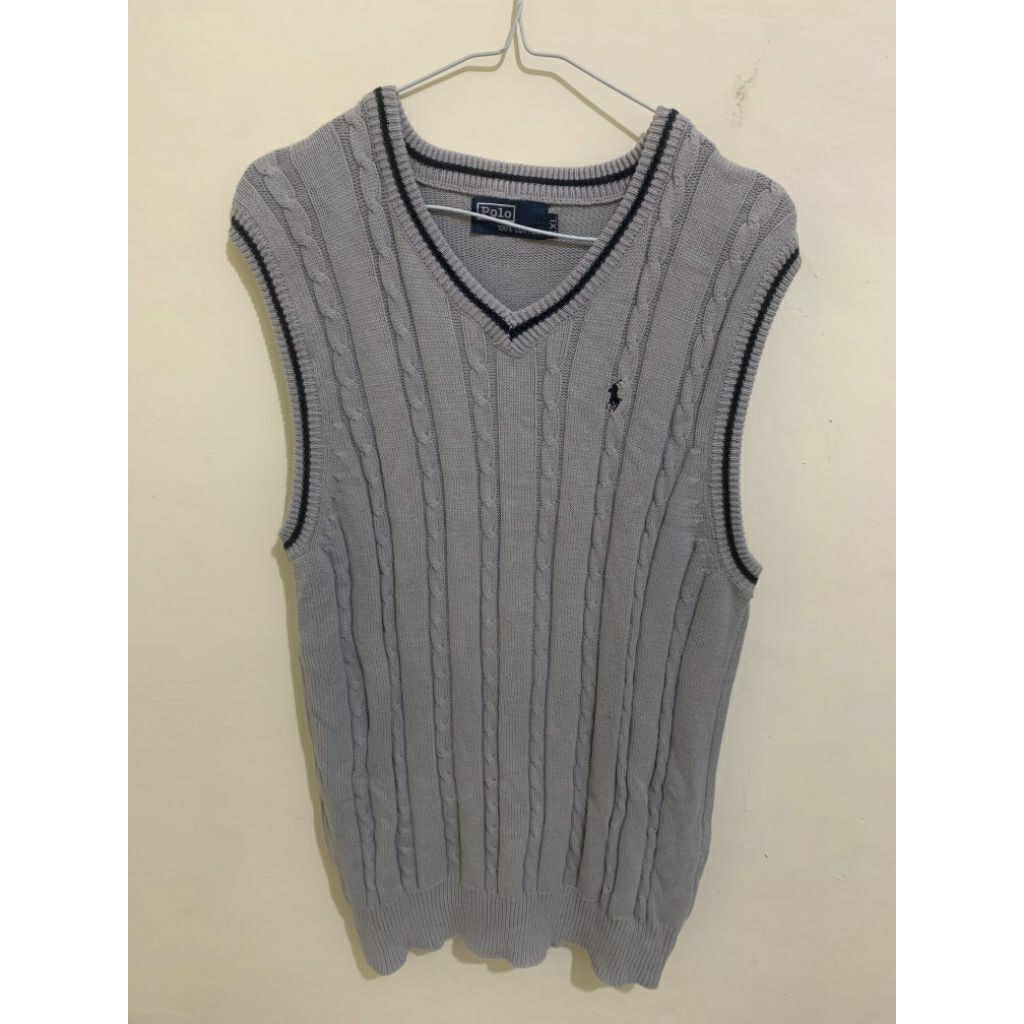 Rompi Sweater Knit kepang abu by POLO