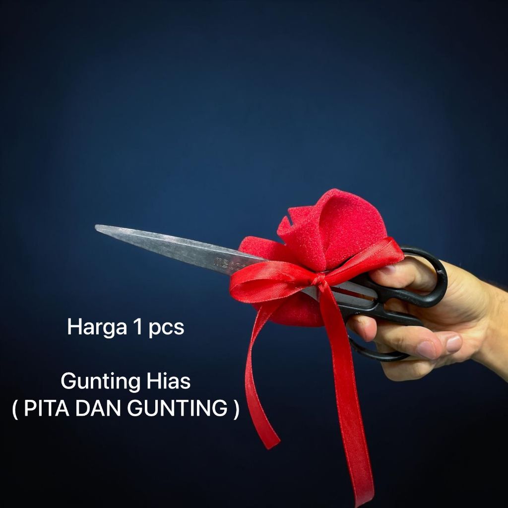 Gunting pita hias peresmian - pita hias saja - gunting - custom warna - Jakarta