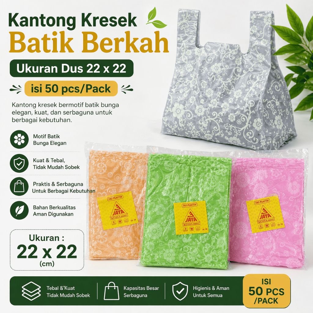 Kantong Kresek Dus Nasi Ukuran 28 x 48 Motif Batik  - 3 Jaya