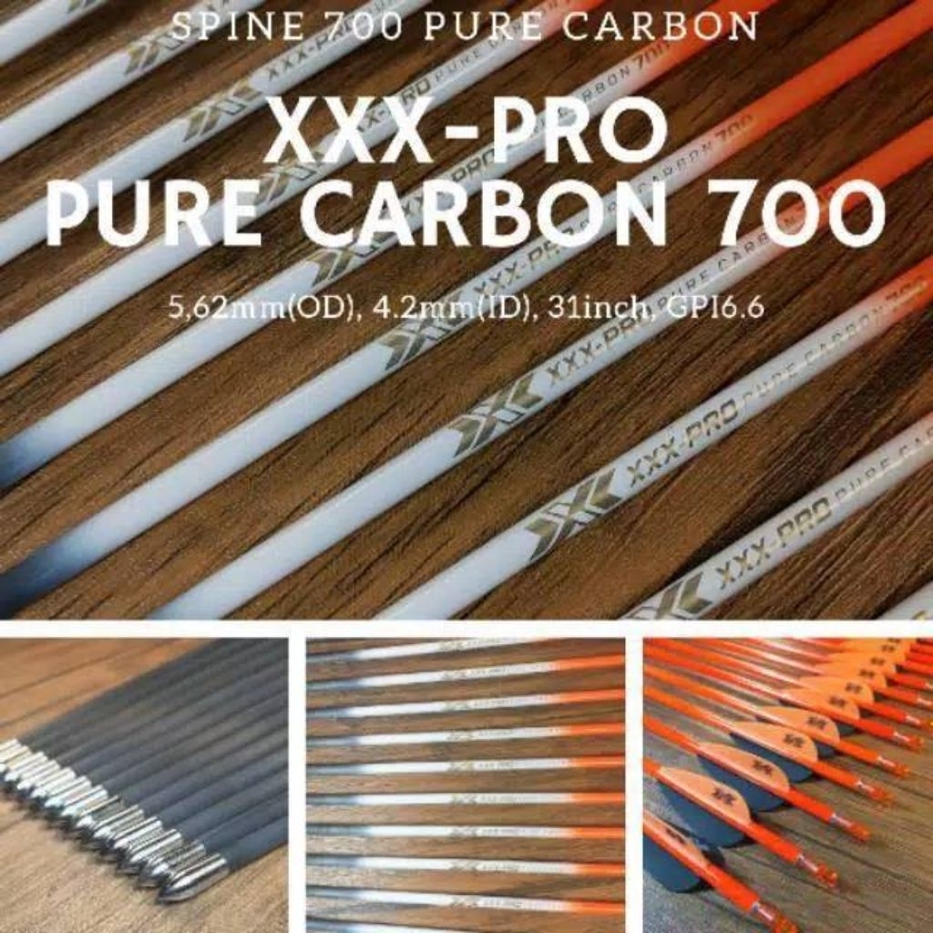 XXX-PRO PURE CARBON 700 - Pure Carbon Arrow Spine 700 - Full Karbon Olahraga