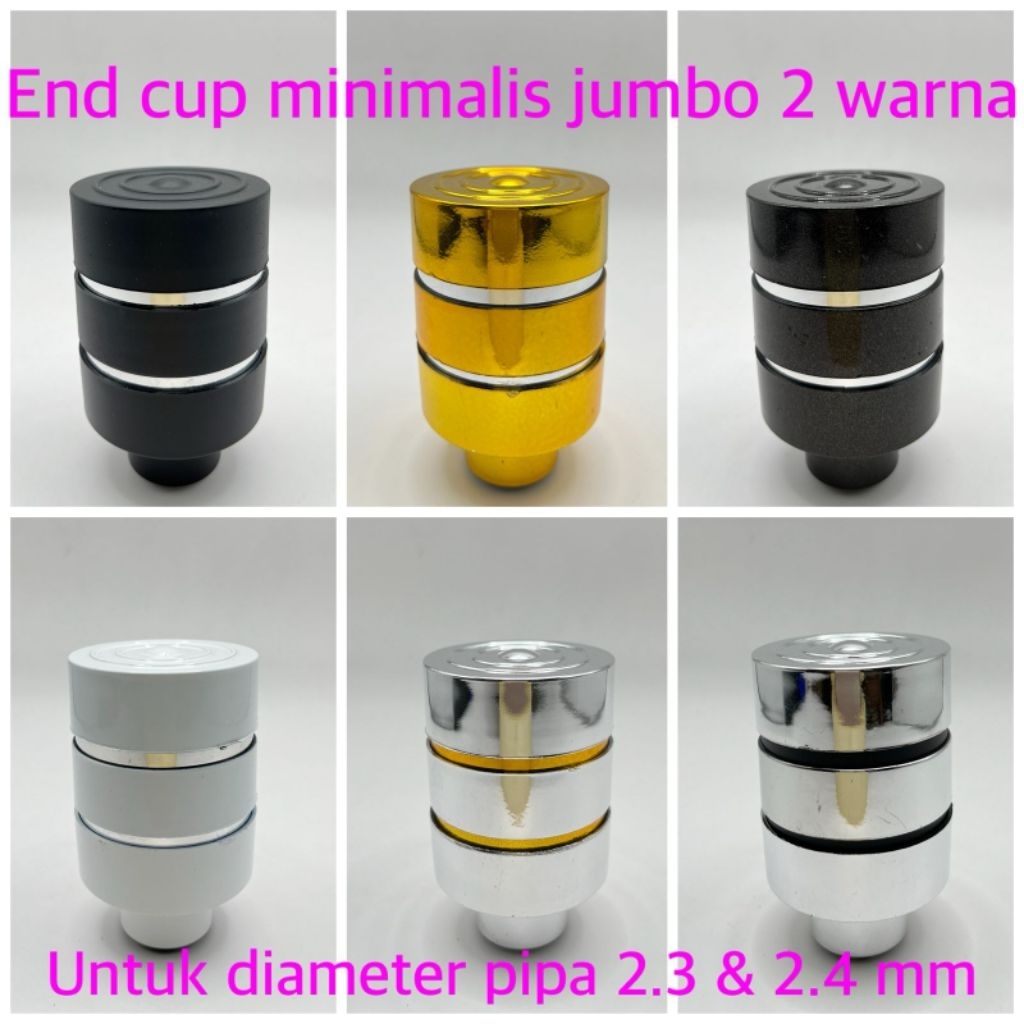 end cup / penutup batang gorden MODEL MINIMALIS JUMBO 2 WARNA