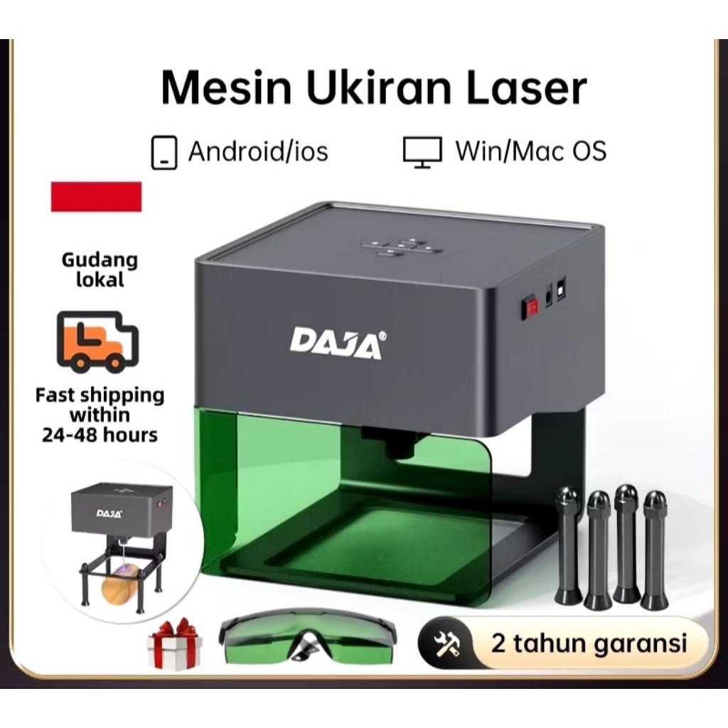 Mesin ukiran daja laser printer logam plastik keramik kayu