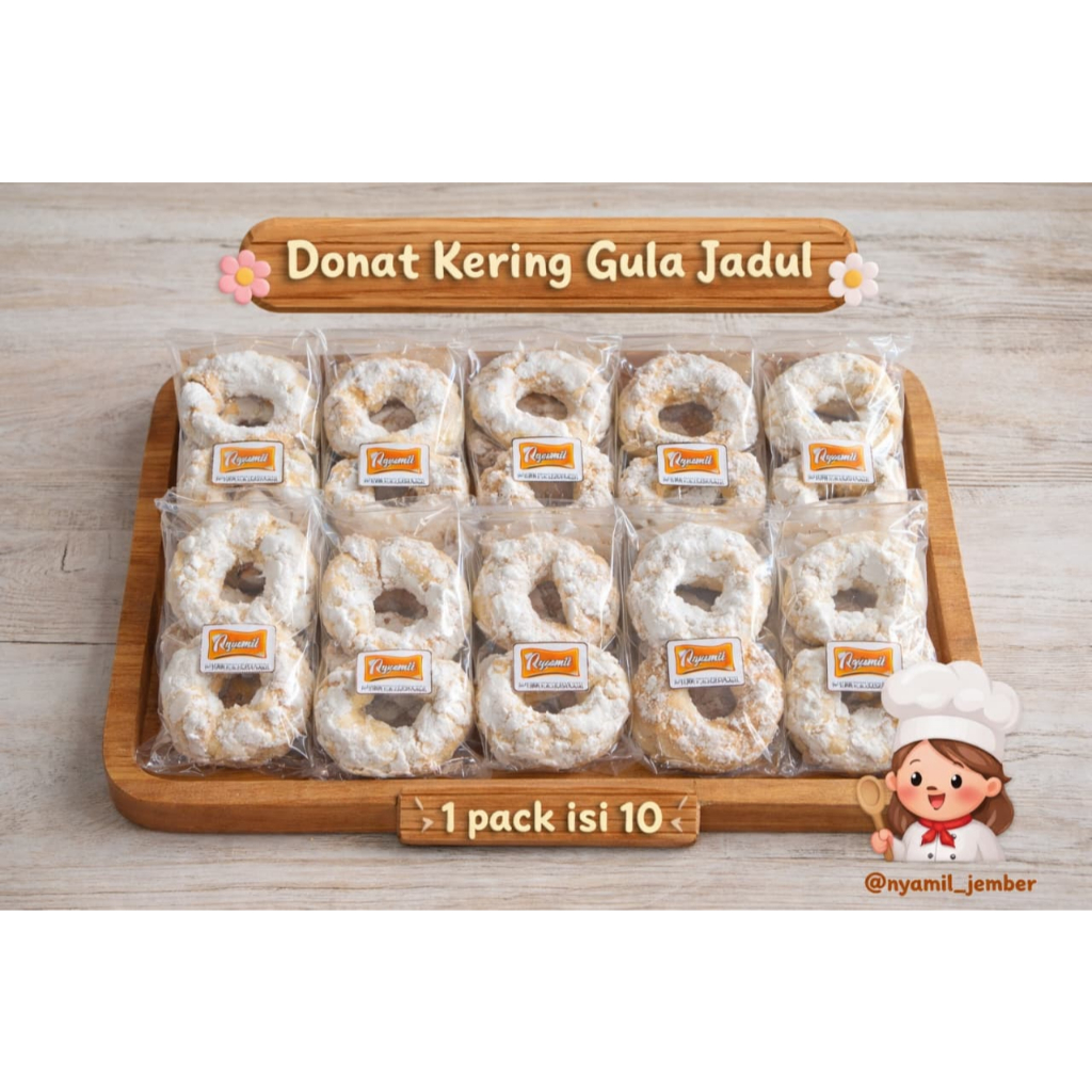 (1 PACK = 10 PCS) Donut Kering Gula Salju Jadul / Donat Pupur / Donat Salju