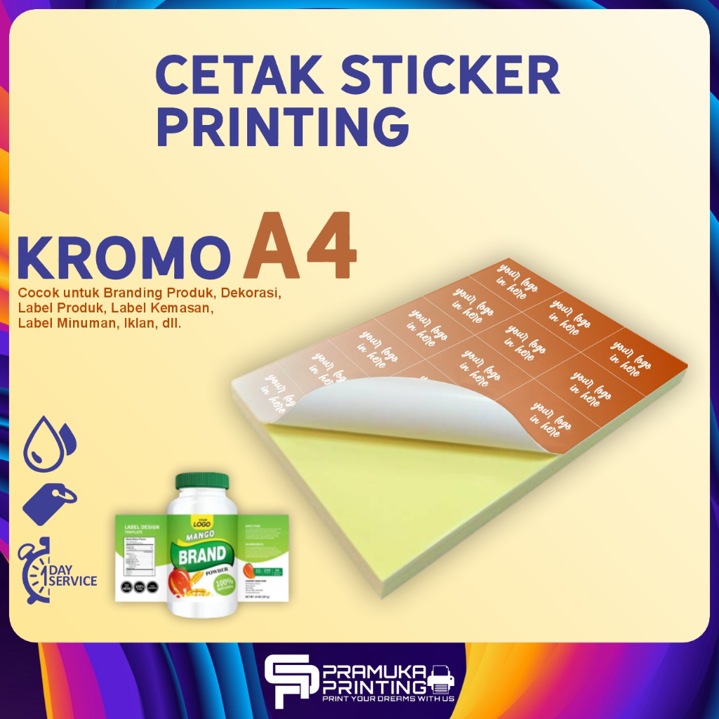 CETAK STIKER KROMO A4 STIKER LABEL STICKER LABEL PRODUK KROMO