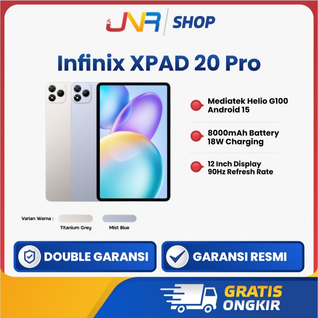Infinix XPAD 20 Pro 8/256GBisa Paylater Cicilan 0% - Mediatek G100 Ultimate - 12" 2K 90Hz - 8000 mAh