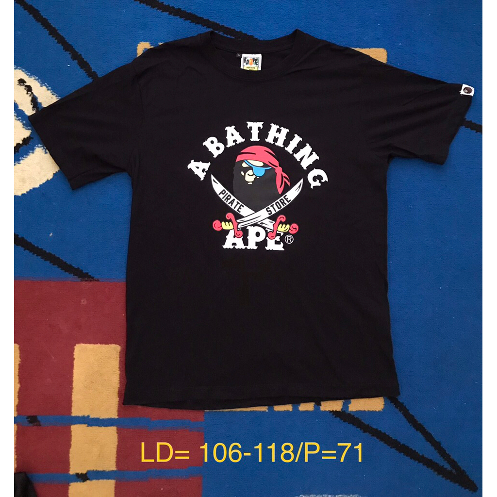 kaos bape bathing ape pirate tee second