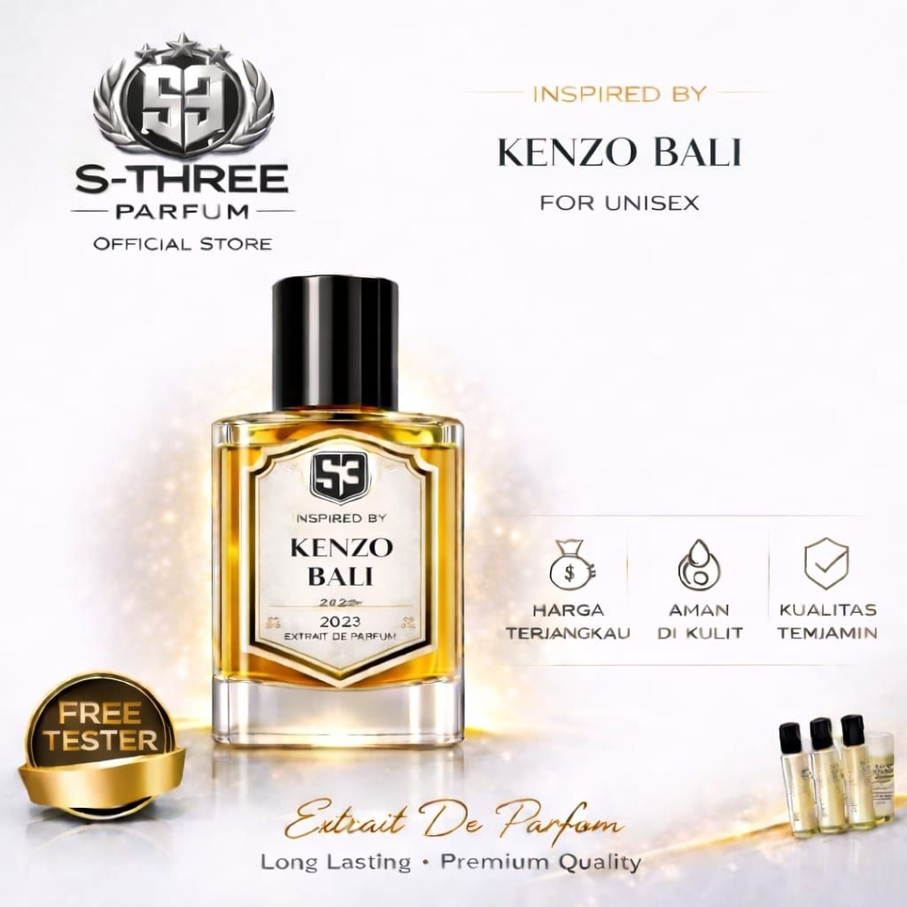 Parfum Unisex Wanita & Pria Aroma KENZO BALI - Extrait De Parfum Tahan Lama 8-12 Jam | S-Three Parfu