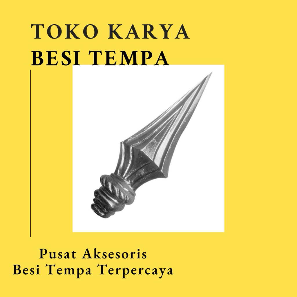 Ornamen Pagar Besi Tombak 30 / Ornamen Besi Tempa / Ornamen Pagar Besi dan Tralis / Aksesoris Besi T