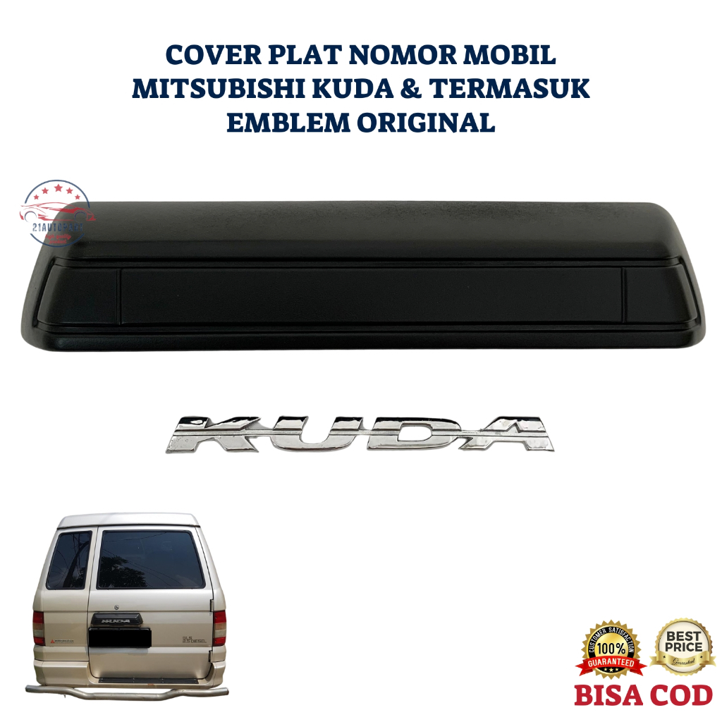 Cover Plat Nomor Mobil Mitsubishi Kuda TERMASUK EMBLEM ORIGINAL