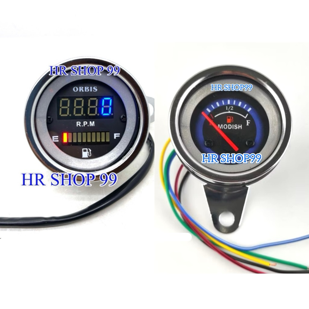 Speedometer Digital Plus Ampere Bensin Bulat 2in1 - Rpm Digital - Amper Bensin Digital bulat
