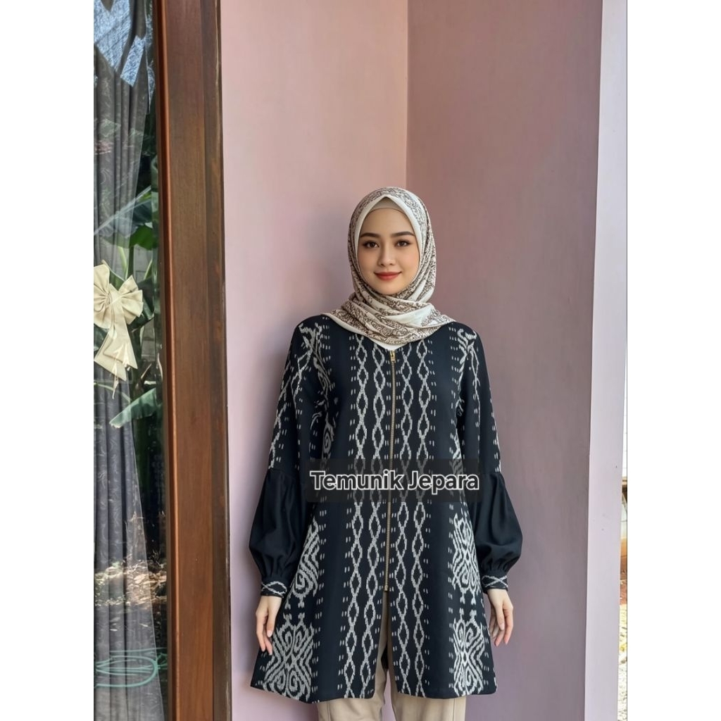 Tunik Tenun Wanita Modern, Baju Kerja Tunik