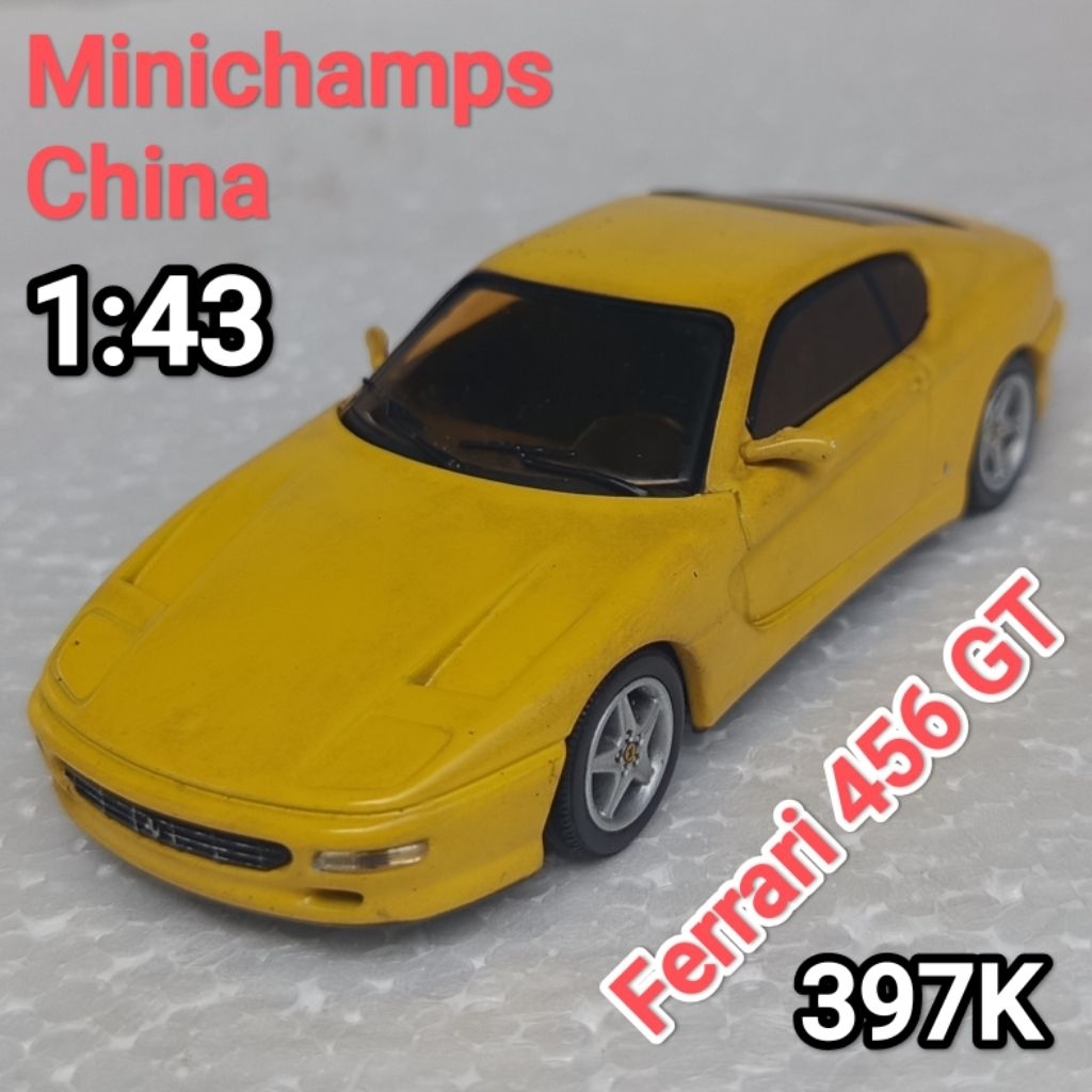 Diecast Vintage Mini Scale 43 Minichamps Ferrari 456 GT Kuning Loose