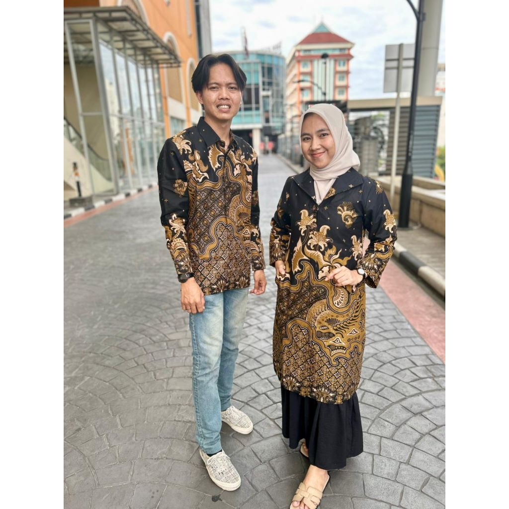 URSULA BATIK - Batik Couple Kekinian Bahan Katun Premium Berkualitas - Batik Tunik Wanita & Kemeja P