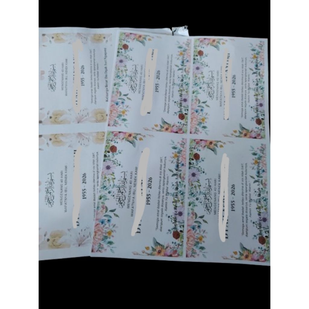 Kartu ucapan Custom sederhana, stiker Custom ucapan untuk 40 hari, 100hari, 1 tahun, 2 tahun, atau 1
