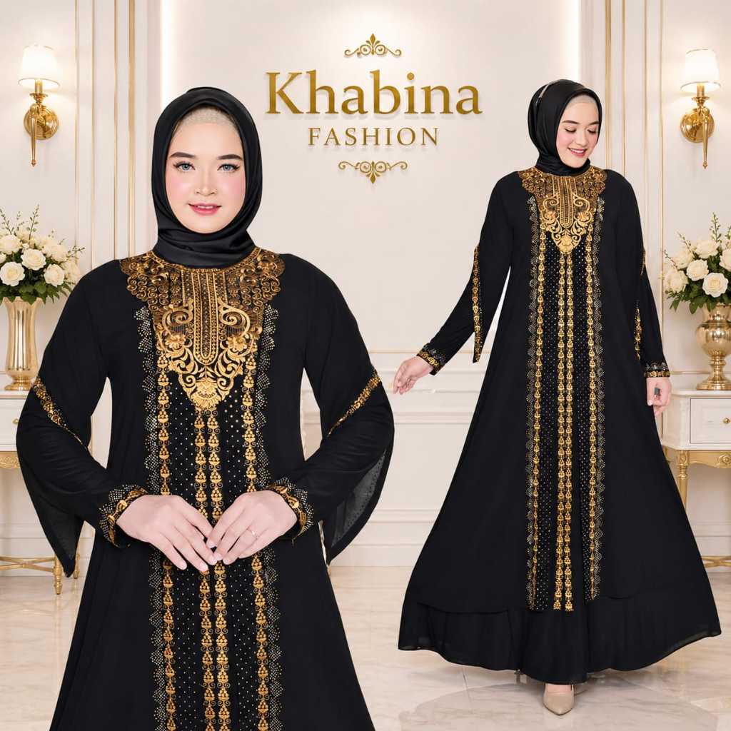 Gamis abaya Turkey Ratu COUPLE Ibu Anak / Abaya Arab Jersey Mix Ceruti Bordir Mote Swarosky Model Te
