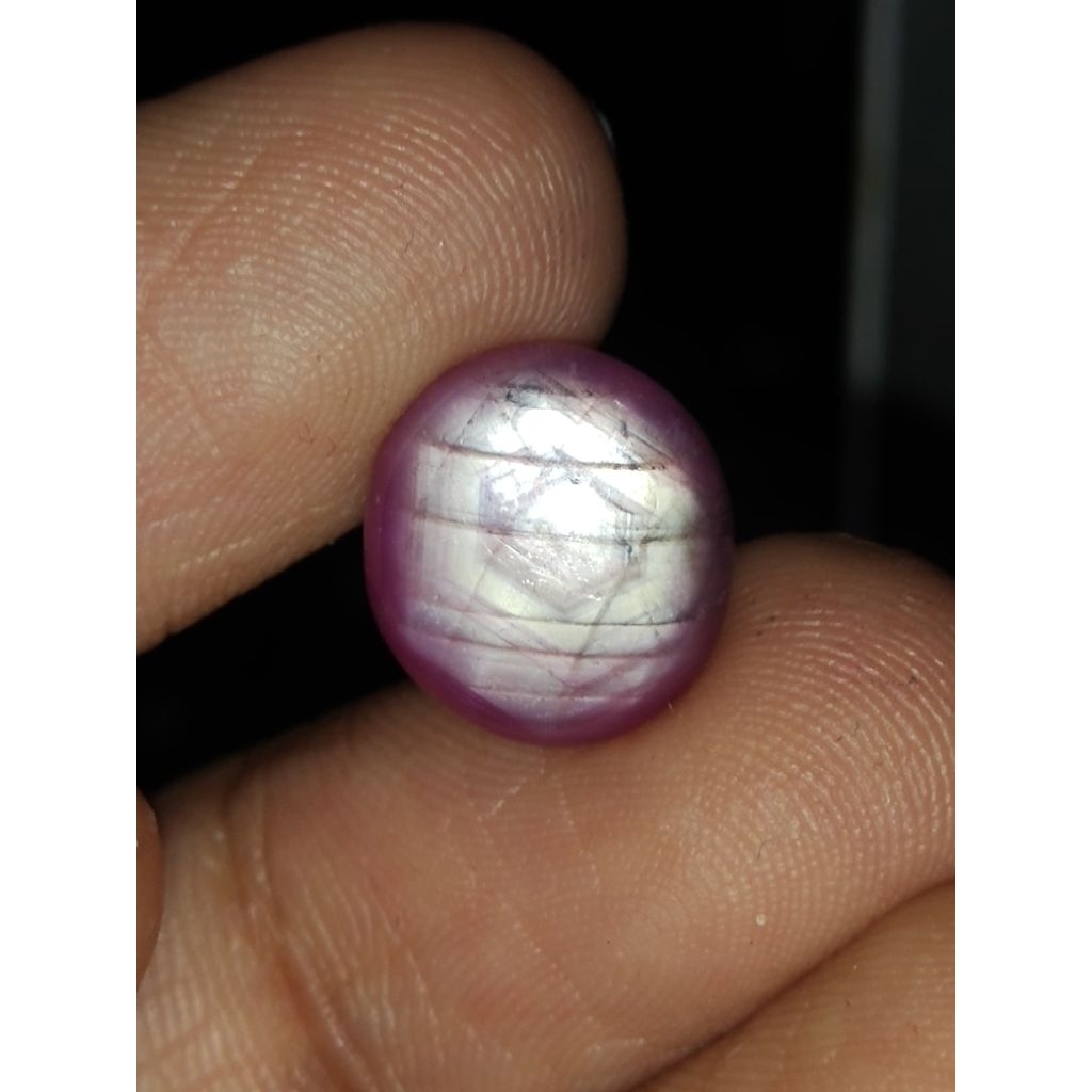 Natural Ruby Star 12 x 11 x 5.1 mm 9.35 Ct Fatwa Birma Color Pink Oval Cabochon Code 2101