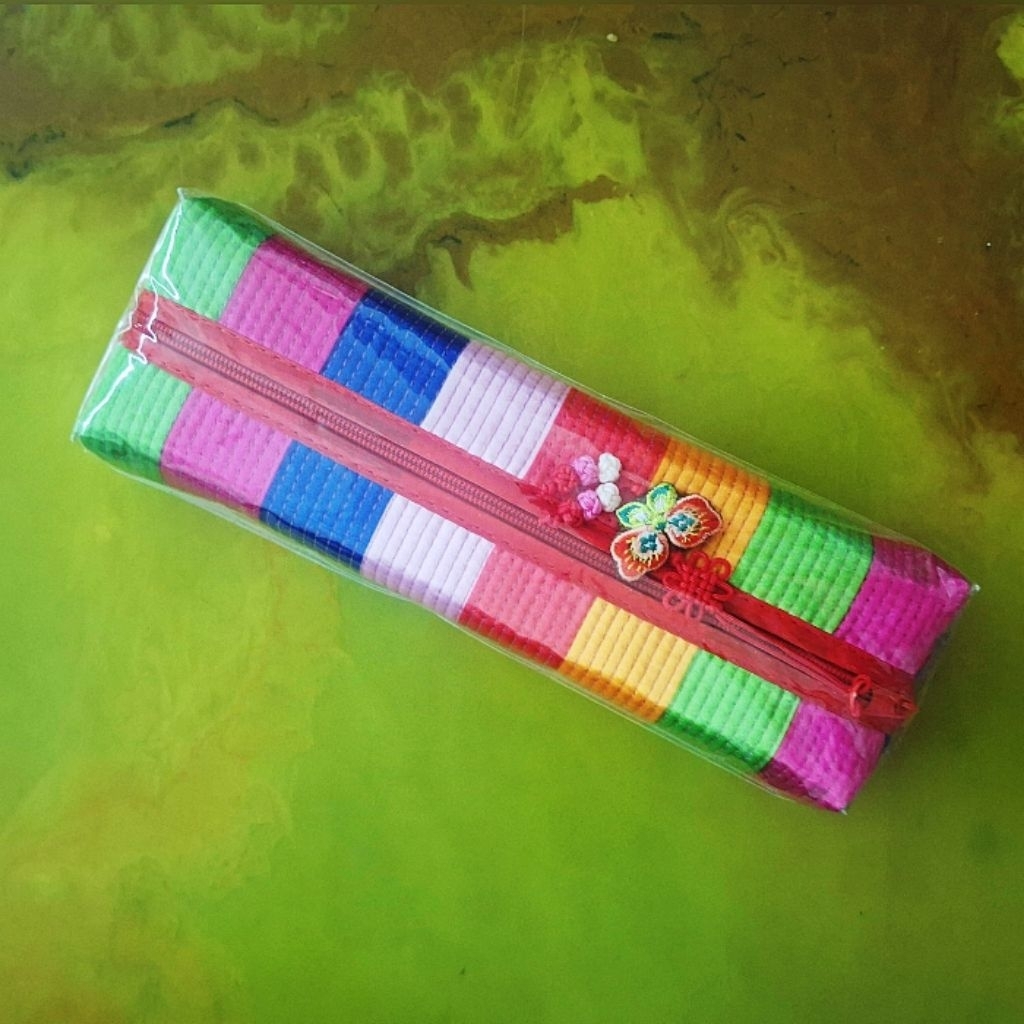Pencil Case Korea / Pencil Pouch Korean Style / Tempat Pensil Kain Warna - warni Souvenir Khas Korea