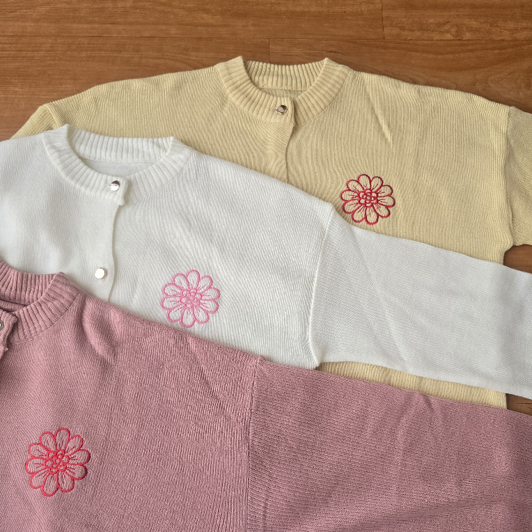 Cardigan Rajut Floral (Bunga bunga)