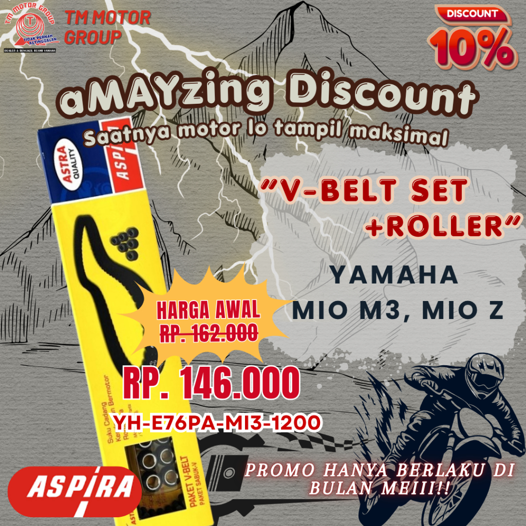 V-BELT SET YAMAHA MIO M3, MIO Z ORIGINAL ASPIRA