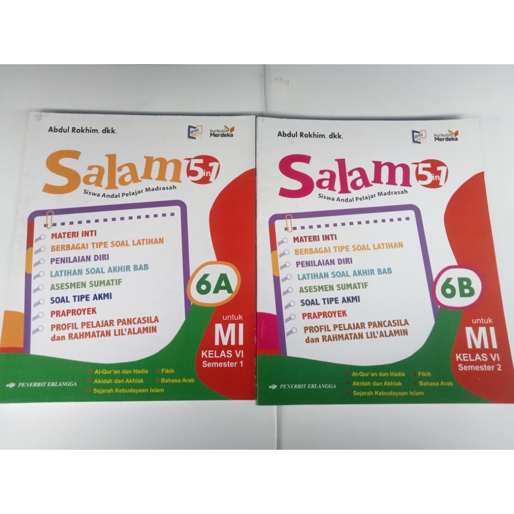 buku salam 6A. 6B Erlangga kurikulum merdeka