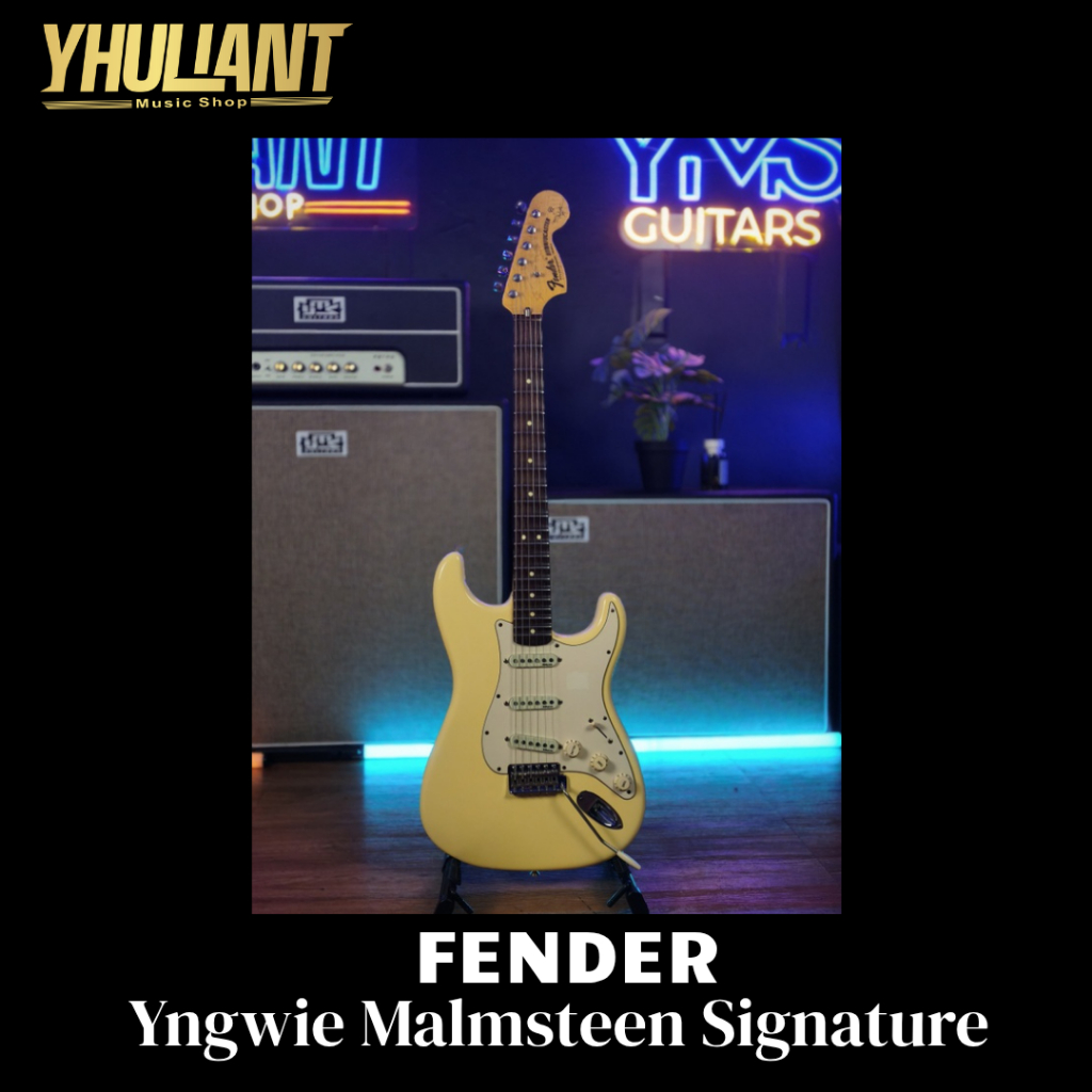 Fender Stratocaster Yngwie Malmsteen Aged White Signature Guitar Tahun 2009 Second Good
