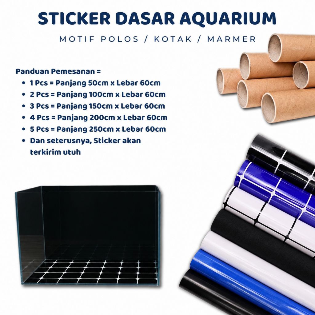 stiker bacground aquarium kotak kotak