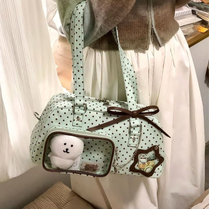 Tas Tote Hijau Mint Tas Rasa Sakit Serbaguna Baru Tas Bayi Selempang Mengejar Bintang Bahu Komuter