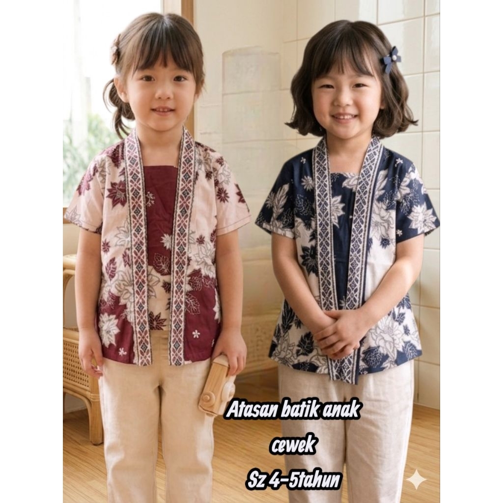 atasan batik anak cewek atasan batik anak perempuan atasan batik anak wanita atasa batik cewek atasa