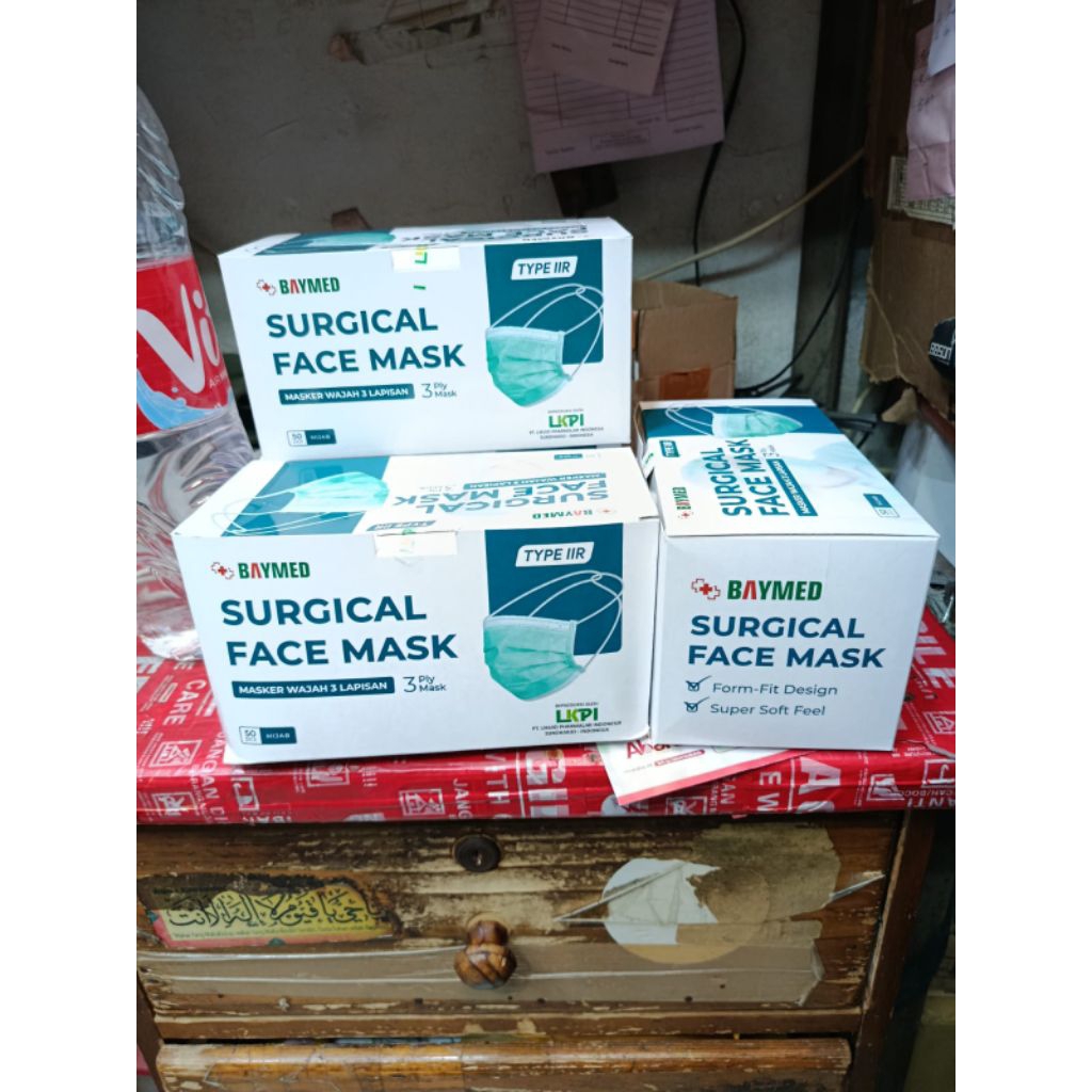 Masker BAYMED  headlop hijab surgical face mask 3play