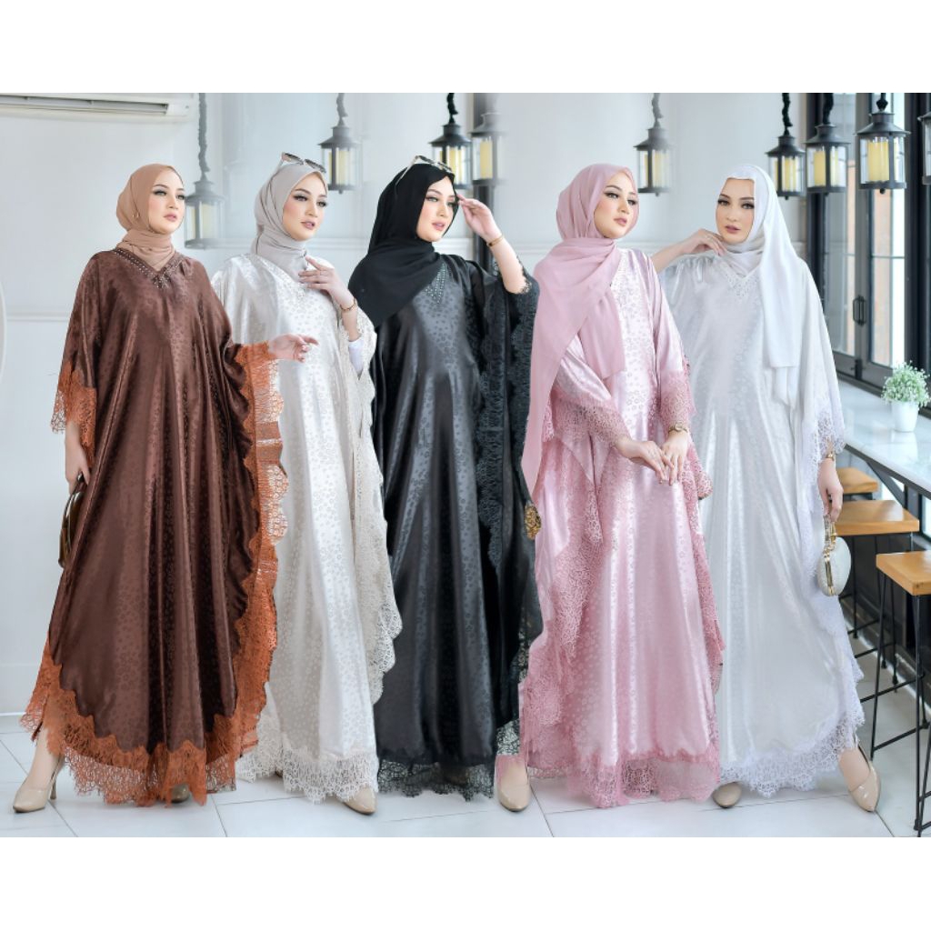 KAFTAN KALONG BAHAN JAGUAR SILK LD 175 PB 140