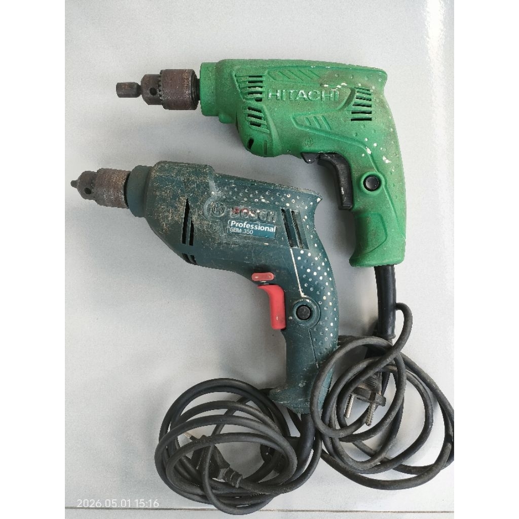 bor listrik BOSCH dan HITACHI 10mm
