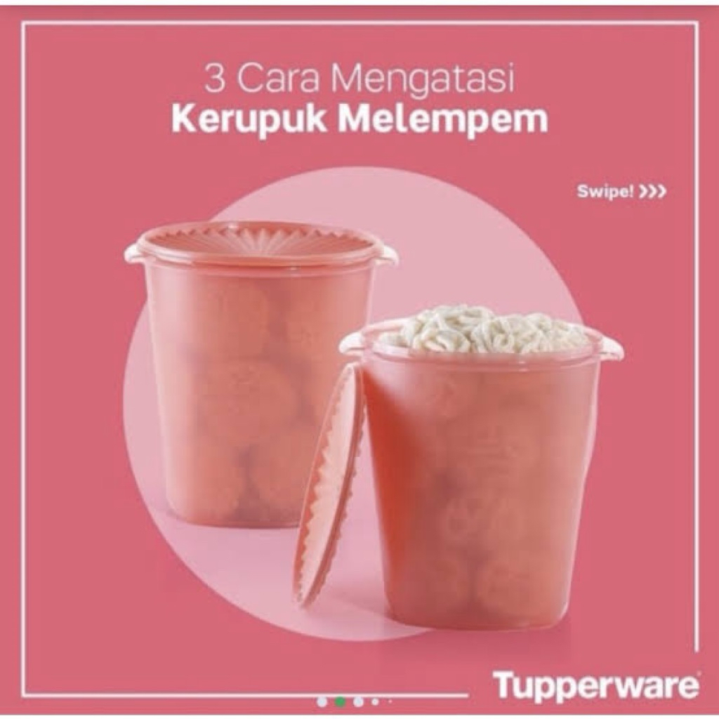 maxi canister 10L (1) tupperware original tempat kerupuk dan snack