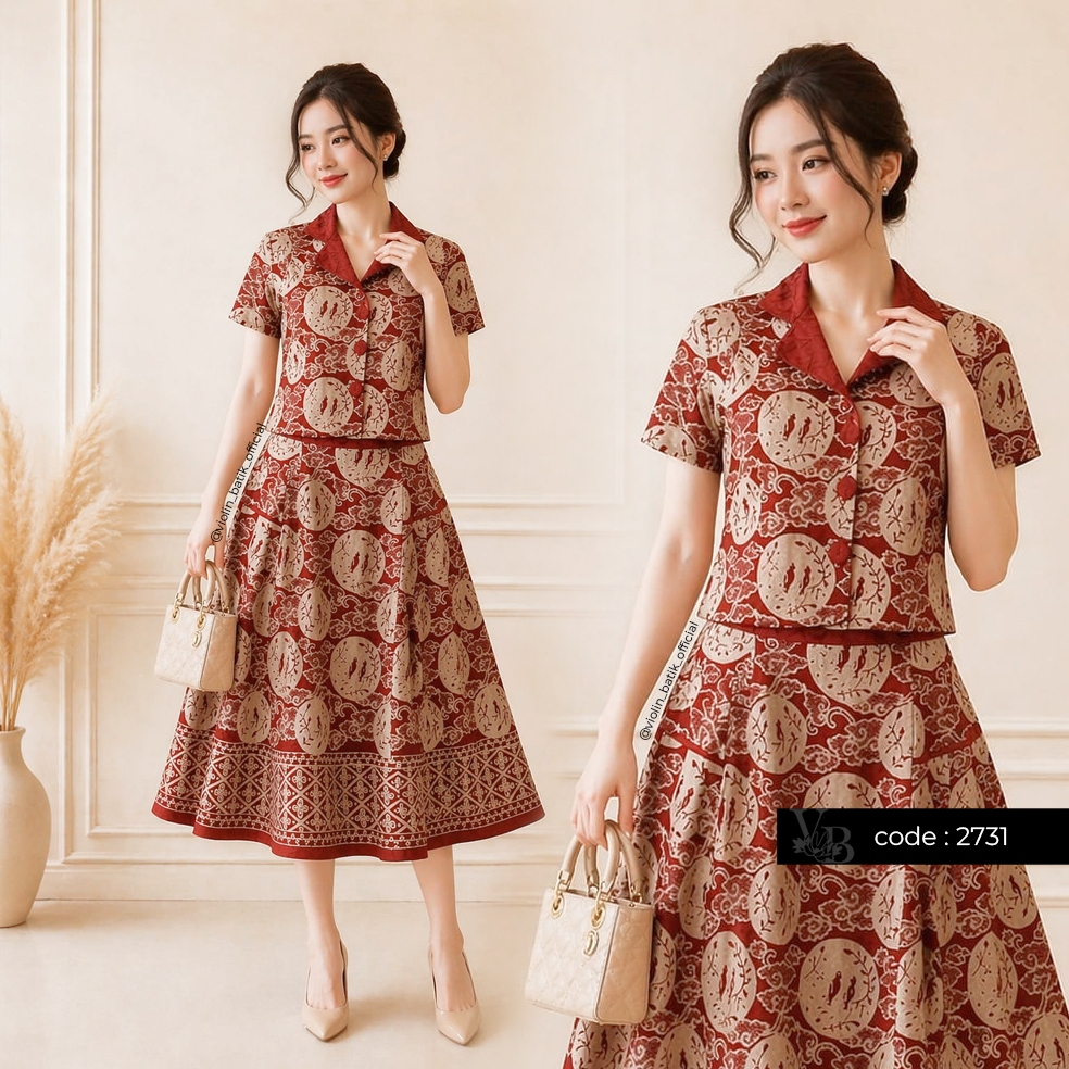Violin Batik Stelan Viscose Cap Merah 2731